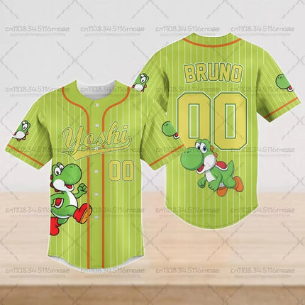Summer Super Mario Design Pattern Printed Summer T-shirt Children's Casual Sports Short Sleeve Round Neck Loose Pullover T-shirt