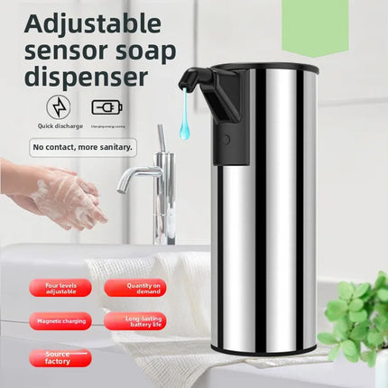Rechargeable Adjustable Stainless Steel Automatic Sensor Soap Dispenser Smart Contactless Household Lotion Dispenser