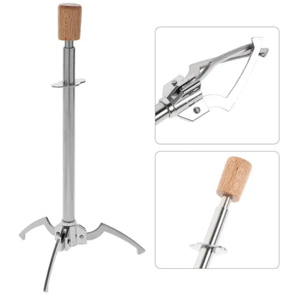 1pc Stainless Steel Multifunctional Ice Food Tong Triangle Shape Design Triangle Grab Food Ice Holder Suitable For Bar