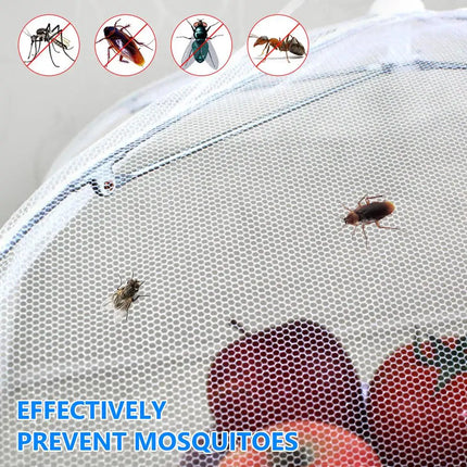 Kitchen Foldable Food Mesh Cover Anti-fly Umbrella Tent Cover Vegetable Fruit Breathable Insect-Proof Lid Food Protection Gadget