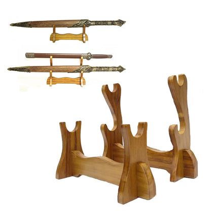 Solid Wood Sword Stand Holder for Samurai Sword Katana Wakizashi Tanto Wizard Wand Table Display Storage Rack Bracket