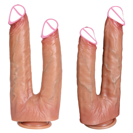 Dual-Ended Dildo for Women Flexible Realistic Double Penetration Adult Toy Soft Waterproof Phallus for Vaginal Anal Stimulation