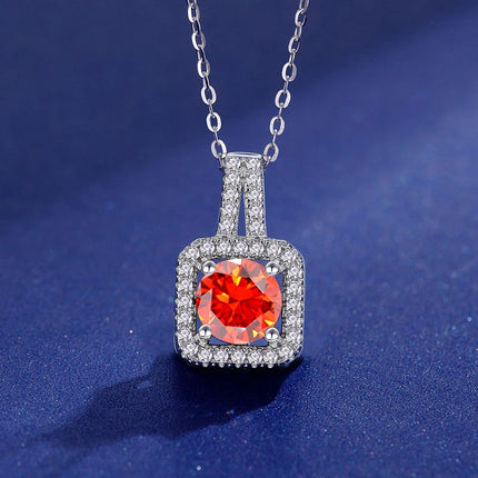 Sterling Silver 925 Moissanite Pendant Necklace For Women Trendy Design D Color VVS Pass Diamond Test Jewelry Gift GRA
