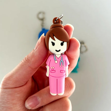 1PC Syringe-Shaped Ampoule Bottle Opener Keychain Rubber Cutter Aid Medication Vial Breaker Tool For Home Nurses And Doctors