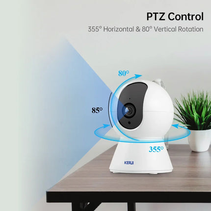 KERUI 5MP 8MP 4K HD Mini WiFi IP Camera Indoor Wireless Security Home CCTV Surveillance Camera With Tuya Smart Auto Tracking