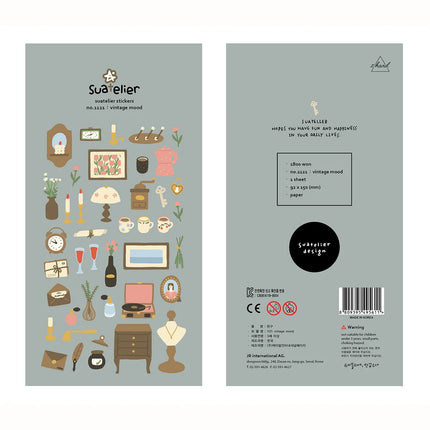 Korean Brand Suatelier Collection Daily Food Vlog Stickers DIY Scrapbooking Journey Diary Stationery Stickers Supplies