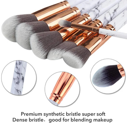 10pcs Makeup Brushes Set Foundation Blush Powder Eyeshadow Professiona Blending Cosmetic Full Set Soft Fluffy Female Makeup Tool