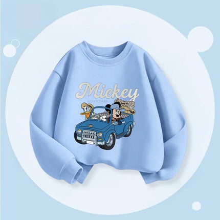 Fashion Simple Kids Long Sleeved Tops Baby Boy's Sweatshirts Printed Mickey Hoodie O-neck Pullover Casual Children's Clothes Top