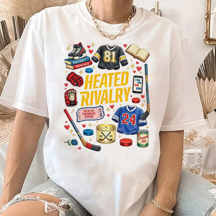Hot Heated Rivalry Print T Shirt Women Graphic Cartoon Tops Gothic Vintage T-Shirt Fashion Y2k Streetwear Clothing