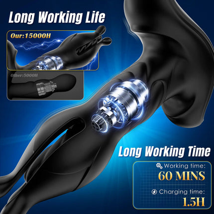 Remote Control Prostate Massager Vibrator Sex Toys Men Anal Plug 9 Tension Shock Flapping Thrusting Vibrating Butt Plug for Gay