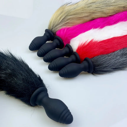 1pcs, Vibrating silicone tail anal plug, Role-playing animal games, Vibrators, Anal extension exercises, butt plug, adult pleasu