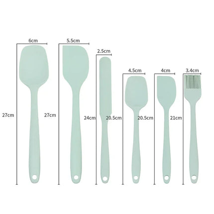 6 Pieces Silicone Spatula Set Non-Stick Heat Resistant Spatula Oil brush Cream Mixing Spoon for Cooking Baking Mix Baking Tools
