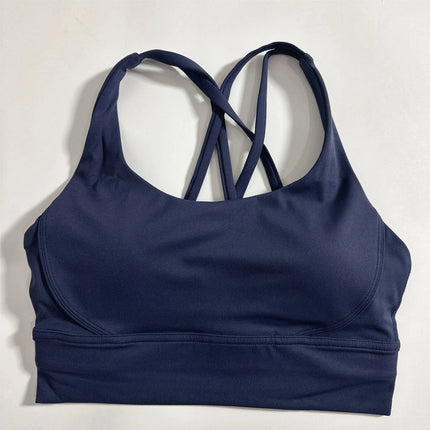 Solid Color Fitness sport Bra Women Cross soft high strength Tight Top Comprehensive Training Gym Yoga Underwear With Chest Pad