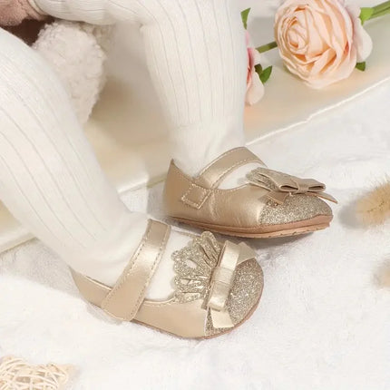 Spring and Autumn Baby Golden Princess Shoes Children's Soft soled Single Shoes Baby Girl Casual Shoes Baby Leather Shoes