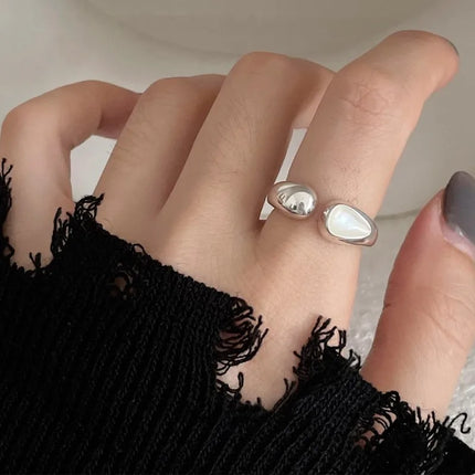925 Sterling Silver Open Finger Ring Punk Heart Irregular Geometric Stackable For Women Girl Jewelry Gift Dropship Wholesale