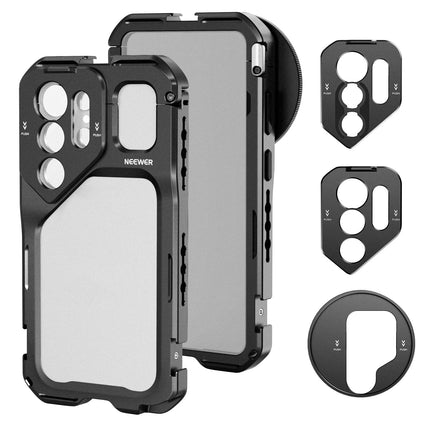 NEEWER Phone Cage For Samsung Galaxy S26 Ultra, Mobile Video Rig Stabilizer Vlog Kit with 3X Backplate for 67mm Filter