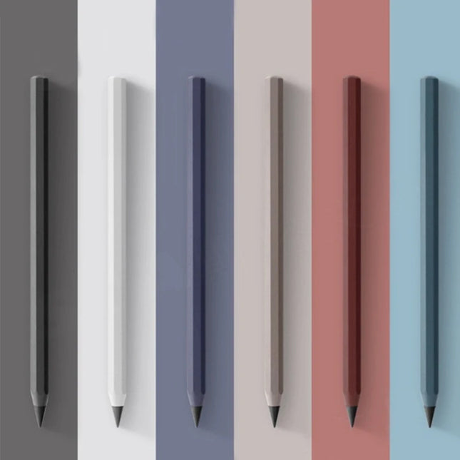 6/1 PCS 6 Colors Metal Eternal Pencils No Ink Infinity Pencil For Kids Art Sketch Color Drawing Pen Office School Supplies