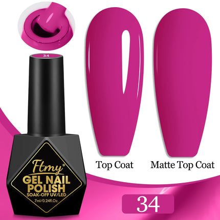 7ml Color Gel Polish Set Popular Series Nail Polish Smooth Texture Colorful Manicure UV LED Soak Off Nail Art Semi Permanent Shi