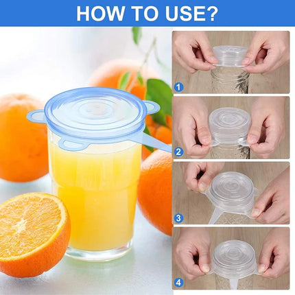 Pack of 20 Silicone Stretch Jar Lid, Reusable Miracle Lids ,mason Jar Lids Food Storage, Small Bowls Fruit, Vegetable Storage