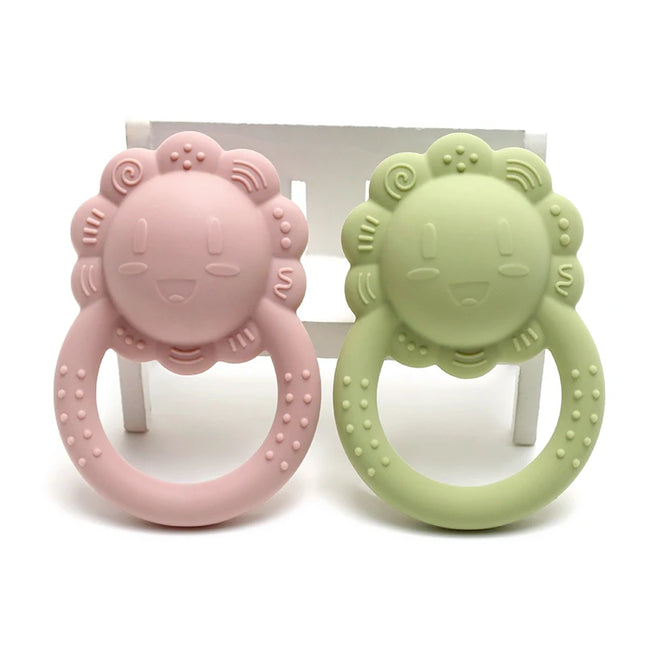 2025 Bear Teether Lion Baby Rattle with Bell Sunflower Silicone Teether 0-1 Year Toy Musical Baby Toy Baby Teether