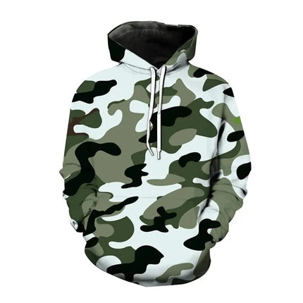 2023 New Versatile Hoodies Camouflage 3D Print Hooded Sweatshirt Pullover Men Fashion Hoodie Harajuku Street Style