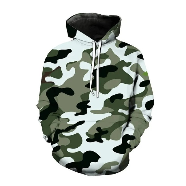 2023 New Versatile Hoodies Camouflage 3D Print Hooded Sweatshirt Pullover Men Fashion Hoodie Harajuku Street Style