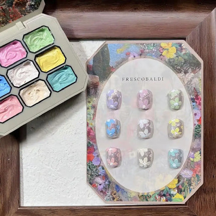 9 Grids Oil Paintting Nail Cream Gel Drawing Gel Paste 3D Texture Oil Gravel Sculpture Varnish Embossing Nail Art Gel