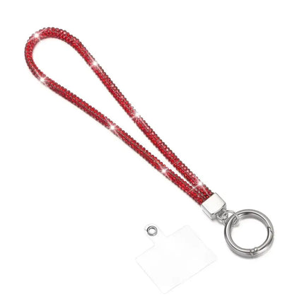 Glitter Bling Bling Keychain Bright Rhinestone Phone Lanyard Diamond Wrist Straps Hanging Cord Diamond Crystal Anti-lost Rope