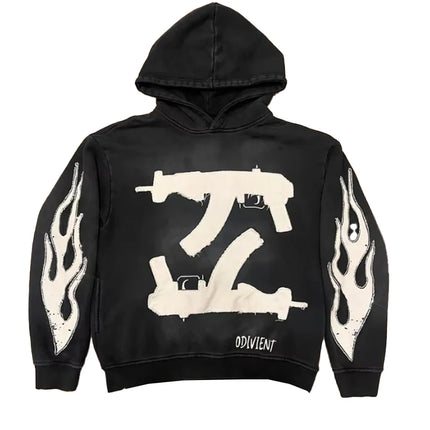 Y2K Winter Retro High Street Personalized Letter Printed Men's Hoodie Harajuku Gothic Punk Men's and Women's Sportswear Street