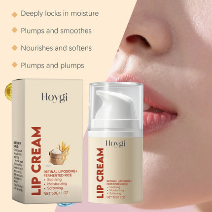 HOYGI Lip Cream Lasting Nourishment Moisturizing Repair Dry Cracked Lip Balm Deep Hydration Soothing Gentle Lips Treatment Serum