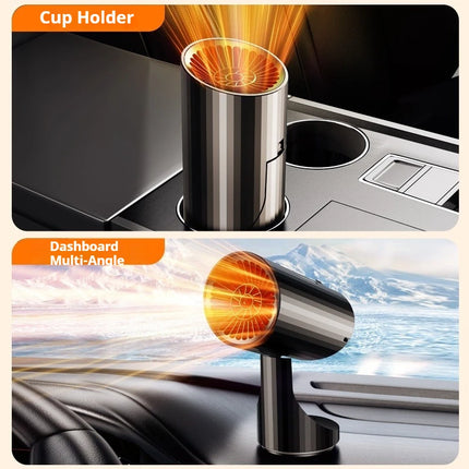 Eary Car Heater Portable Electronic Auto Fan Heater 12V 24V 150W 2 in 1 Fast Heating/Cooling 360°Rotating Car Defrost Defogger
