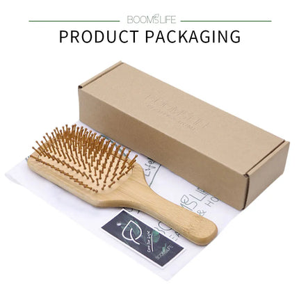 Bamboo Hair Brush Women Styling Hair Comb Hairbrush Wide Teeth Bamboo Combs for Hair Smooth  Massage Scalp Brush Barber Comb