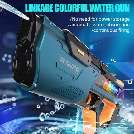 Children Electric Water Gun with Lights and Sound Effect Long Range Automatic Water Blaster Kids Adult Summer Outdoor Pool Toys