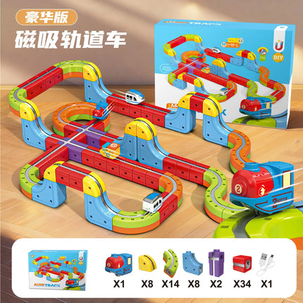 Magnetic Bullet Train Set For Kids With Electric Locomotive Diy Track Building Blocks Stem Educational Construction Toy Birthday