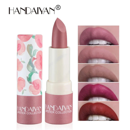 8 Colors Velvet Finish Lipstick Waterproof Long Lasting Moisturizing Non Stick Cup Nude Pink Red Lip Makeup Cosmetics