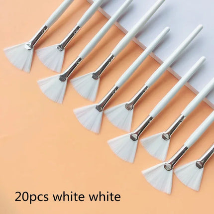 10/20/50pcs Durable Soft Fan Brush for Facials Makeup Applicator, Oil Control Facial Brush Cream Blending Salon Makeup Tools Kit