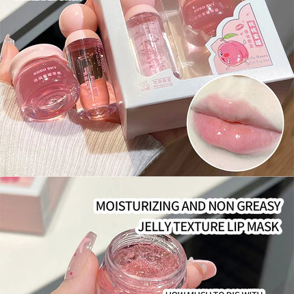 SUSU SKY peach honey jar lip makeup kit moisturizing and nourishing