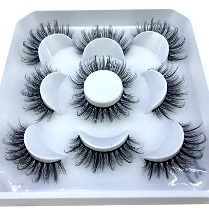 AMSDCN New 5-Pair 8-25mm Natural 3D Mink Eyelash Extension Eyelash Maquiagem