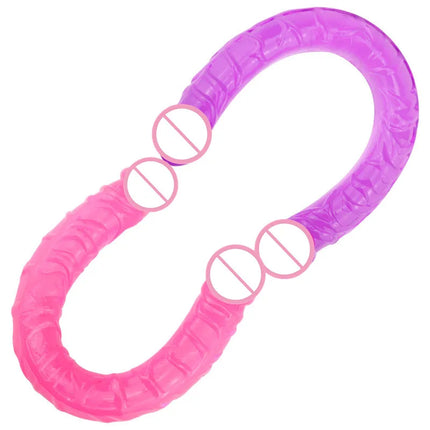 1PC Pink U-Shaped Soft Jelly Double Dildo Vibrating Vibrator for Couples Women Lesbian Gay Masturbator Anal Plug Sexual Toy