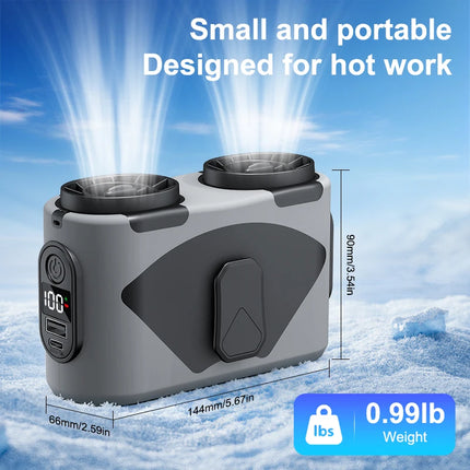 15000mAh Waist/Hanging Neck Fan, 6-Speed Strong Wind, Dual Air Vents, LED, Display, For Sports Courier Outdoor Working