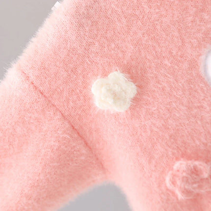 Playful and cute Cartoon Rabbit Pattern Kids Girls Sweaters Floral Pullover Cotton Sweatshirt Autumn Winter Bunny Outfit IY1125