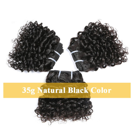 Code Calla Bouncy Curly Hair Bundles Double Draw Indian 6inch Short Cut Remy Human Hair Extensions Natural Black Brown Color
