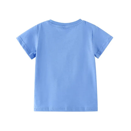 Jumping Meters New Arrival Children's T Shirts Cartoon Embroidery Summer Baby Clothes Boys Girls Short Sleeve Boys Girls Tops