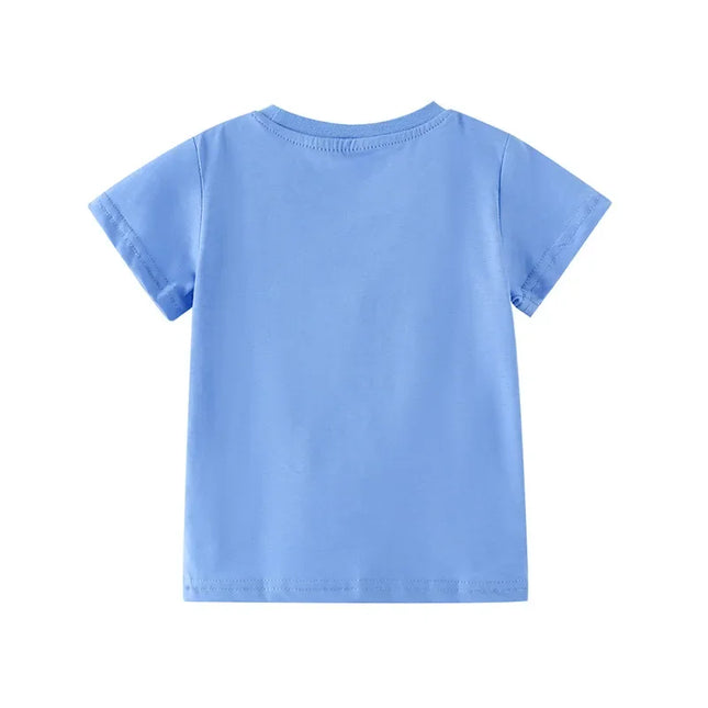 Jumping Meters New Arrival Children's T Shirts Cartoon Embroidery Summer Baby Clothes Boys Girls Short Sleeve Boys Girls Tops