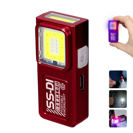 Mini Portable Rechargeable LED Torch Light, Waterproof Outdoor Work Pocket Flashlight with Clip Magnet Compact LED Flashlight