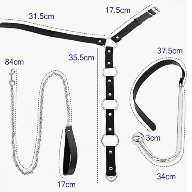 Exotic Anal Plug Hook Sex Toys with Separable Handcuffs Collar Neck Restraint Suit for Couple BDSM Cosplay Special Accessories