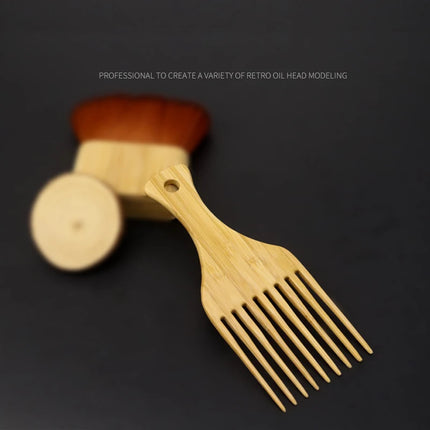 1 wooden and bamboo wide teeth inserted into the comb, curled hair, anti-static salon hair styling tool