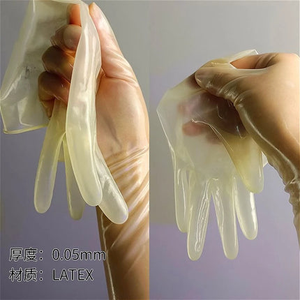 Latex Gloves Ultra-thin Transparent Rubber Finger Gloves Adult Unisex Sexy Lingerie Accessories High Elasticity Tight Fitting