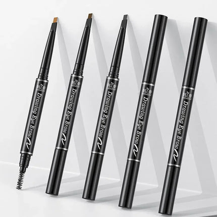 Rotatable Triangle Eye Brow Pen With Brush Eye Brow Pen Eyebrow Pencil Double Head Waterproof Long Lasting Eye Makeup Tool