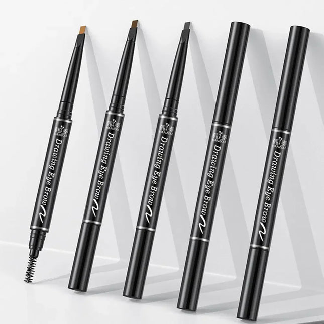 Rotatable Triangle Eye Brow Pen With Brush Eye Brow Pen Eyebrow Pencil Double Head Waterproof Long Lasting Eye Makeup Tool